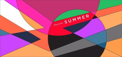 Colorful abstract geometric background for summer banner vector