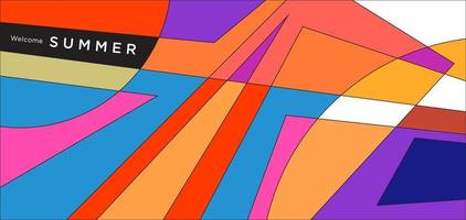 Colorful abstract geometric background for summer banner vector