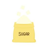 Sugar in burlap sack. Vector illustration. Sugar sack icon vector.