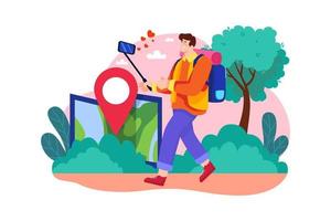 Male travel vlogger vector