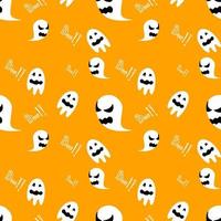 Halloween ghost background seamless pattern, to be used as a greeting card or wallpaper. vector