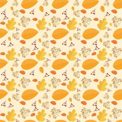 Seamless background with pattern of autumn leaves, vector illustration concept of fall, for wallpaper, textile, fabric pattern, carpet, or apparel.