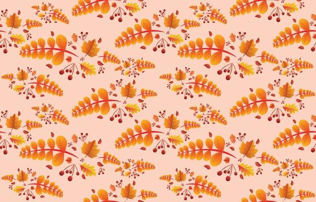 seamless pattern Autumn background with leaves golden yellow. fall concept,For wallpaper, postcards, greeting cards, website pages, banners. Vector illustration