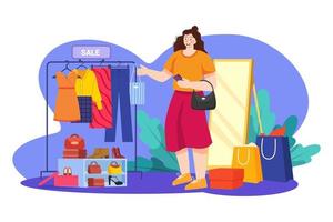 Girl going shopping vector