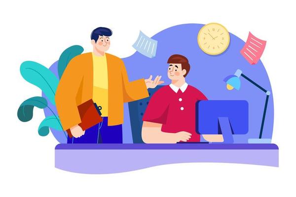 Employee working in office