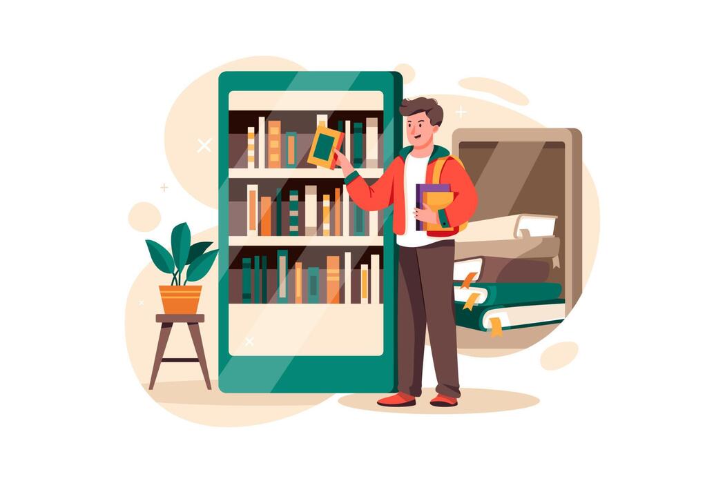Digital Library Vector Art, Icons, and Graphics for Free Download