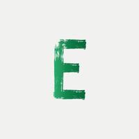 Green E Brushed Letter Logo. Brush Letters design with Brush stroke design. free vector