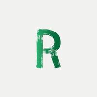 Green R Brushed Letter Logo. Brush Letters design with Brush stroke design. free vector