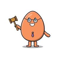 Cute cartoon brown cute egg character with happy expression in modern style design vector