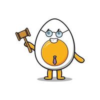 Cute cartoon boiled egg character with happy expression in modern style design vector