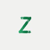 Green Z Brushed Letter Logo. Brush Letters design with Brush stroke design. free vector