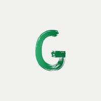 Green G Brushed Letter Logo. Brush Letters design with Brush stroke design. free vector