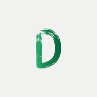 Green D Brushed Letter Logo. Brush Letters design with Brush stroke design. free vector