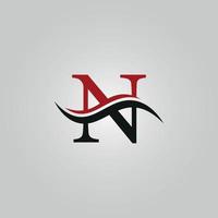 N letter logo with carve free vector file Free Vector