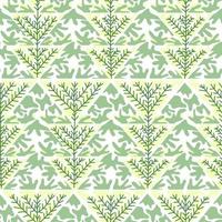 Seamless pattern with xmas tree. Mint triangles and twigs on the abstract tileable pattern. Vector illustration for textile or surface print