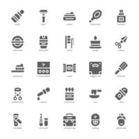 paquete de iconos de belleza y cosmética para el diseño de su sitio web, logotipo, aplicación, ui. diseño de glifos de iconos de belleza y cosmética. ilustración de gráficos vectoriales y trazo editable. vector