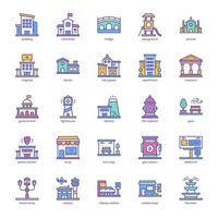 paquete de iconos de elementos de la ciudad para el diseño de su sitio web, logotipo, aplicación, ui. diseño de esquema de icono de elemento de ciudad. ilustración de gráficos vectoriales y trazo editable. vector