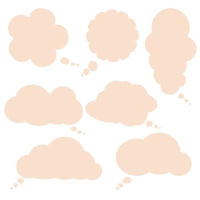 Set speech bubbles on white background. chat box and doodle message or communication icon Cloud speaking for comics and minimal message dialog