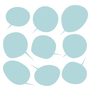 Set speech bubbles on white background. chat box and doodle message or communication icon Cloud speaking for comics and minimal message dialog vector