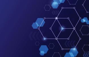 hexagon technology with dark blue background. abstract futuristic Illustration Vector design high tech digital social network connect concept.