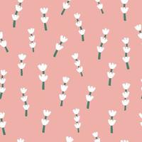 Abstract seamless patterns with vintage groovy daisy flowers on pink background. Retro floral vector background surface design, textile, stationery, wrapping paper, covers. 60s, 70s, 80s style