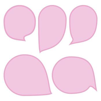 Set speech bubbles on white background. chat box and doodle message or communication icon Cloud speaking for comics and minimal message dialog vector