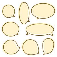 Set speech bubbles on white background. chat box and doodle message or communication icon Cloud speaking for comics and minimal message dialog vector