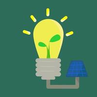 Bulbs and trees In the concept of using clean energy Like solar power vector