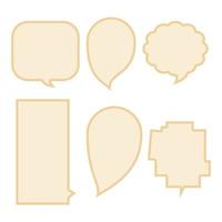 Set speech bubbles on white background. chat box and doodle message or communication icon Cloud speaking for comics and minimal message dialog vector