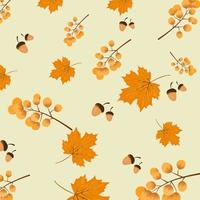 Seamless pattern Autumn background with leaves golden yellow. fall concept,For wallpaper, postcards, greeting cards, website pages, banners, online sales. Vector illustration