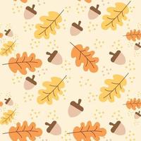 Seamless background with pattern of autumn leaves, vector illustration concept of fall, for wallpaper, textile, fabric pattern, carpet, or apparel.