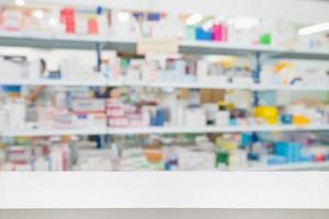 pharmacy drugstore shop interior blur background photo