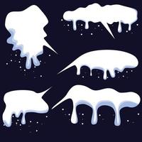 burbujas de habla, concepto de nieve blanca y aisladas en fondo negro, utilizadas en diseños de invierno y navidad. vector