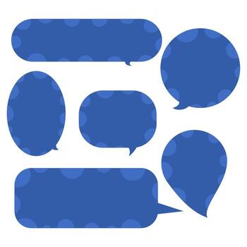 Set speech bubbles on white background. chat box and doodle message or communication icon Cloud speaking for comics and minimal message dialog vector