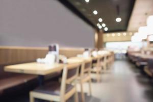 abstract blurred cafe restaurant with bokeh lights defocused background photo