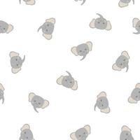 Seamless pattern of cute hand drawn sleeping elephant. Cartoon zoo. Vector illustration. Animal for the design of children's products in scandinavian style.