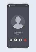 Mobile video chat interface. User web video call window. Concept of social media, remote communication, video content. Modern vector illustration.