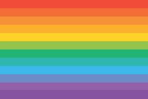 fondo de bandera de arco iris pastel lineal. líneas de colores planos combinados para el mes del orgullo.