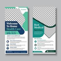 DL Medical Rack Card Template vector