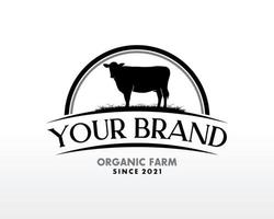 diseño del logo de la carne de vaca angus. vector de diseño de logotipo de carne premium