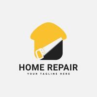 plantilla de diseño de logotipo de reparación de viviendas simple y limpia vector