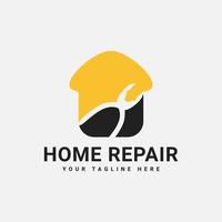 Simple and Clean Home Repair Logo Design Template vector