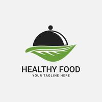 plantilla de diseño de logotipo vectorial con el concepto de comida saludable vector