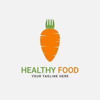 Vector Design Logo of Healthy Food Concept With Carrot Icon