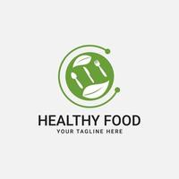 plantilla de diseño de logotipo vectorial con el concepto de comida sana vector