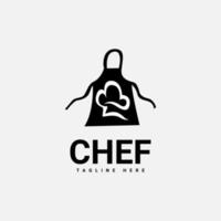 diseño de logotipo de chef con color negro vector