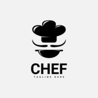 diseño vectorial de un logotipo de chef negro, adecuado para aquellos a los que les gusta cocinar vector