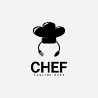 diseño vectorial de un logotipo de chef negro, adecuado para aquellos a los que les gusta cocinar vector