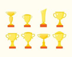 gold trophy cup vector