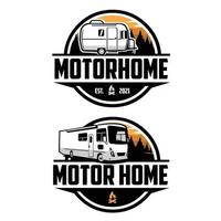 autocaravana caravana remolque rv círculo emblema logotipo paquete conjunto